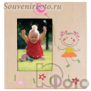 Фоторамка Хофманн (Hofmann), Мод. 4020: детская рамка с розовым шариком, 10х15см. Деревянная.