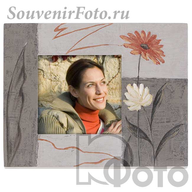 Фоторамка Хофманн, Мод. 4025. 10x10 см Красный и белый цветок