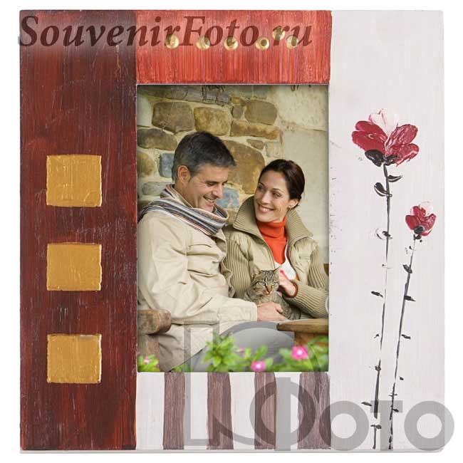 Фоторамка Хофманн, Мод. 4030. 10x15 см Красные цветы 